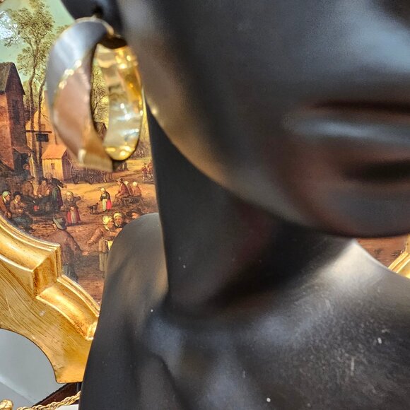 14 K Three color Gold, Electroform Women Earrings, Made in Italy - Picture 6 of 12